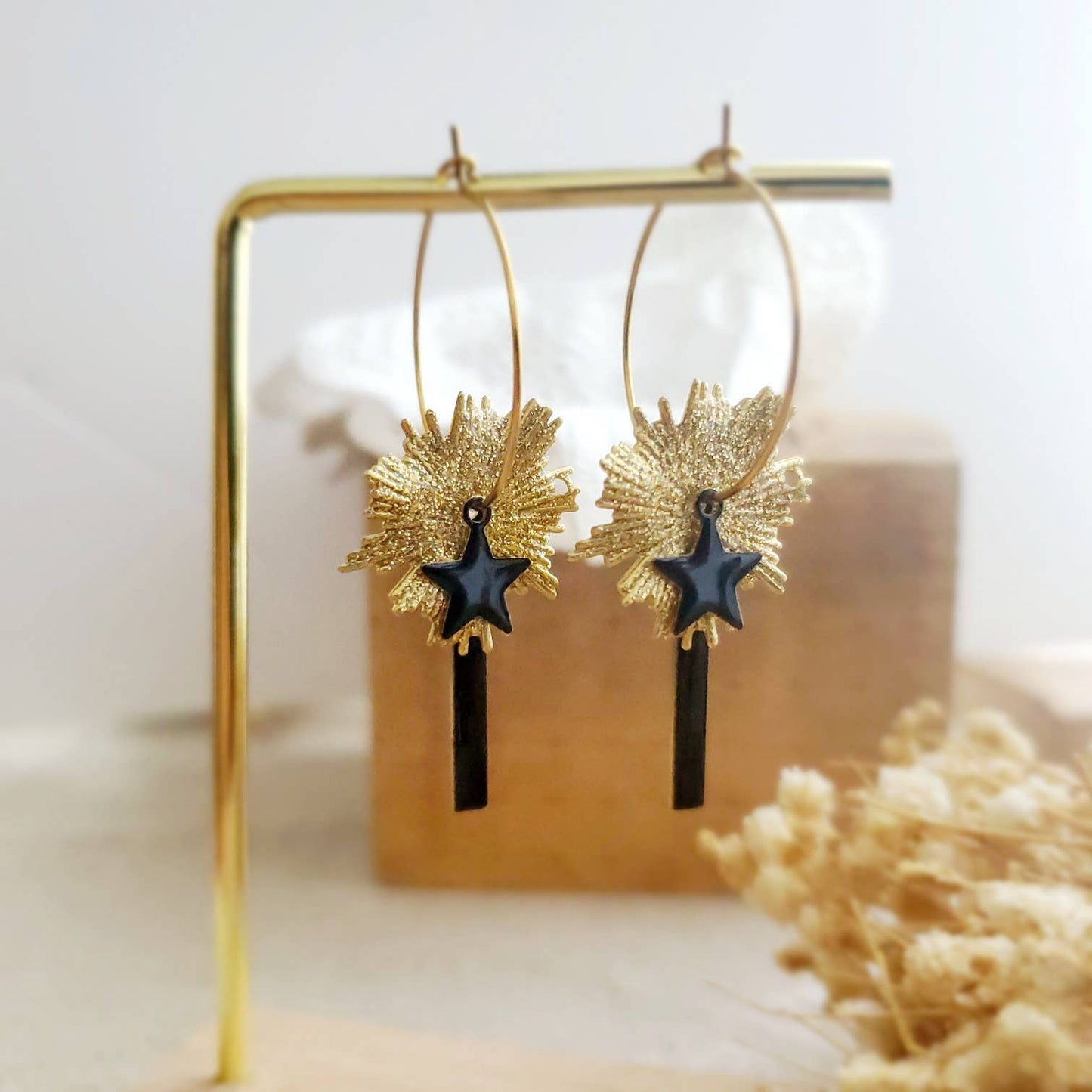 Boucles créoles Etoiles acier inoxydable