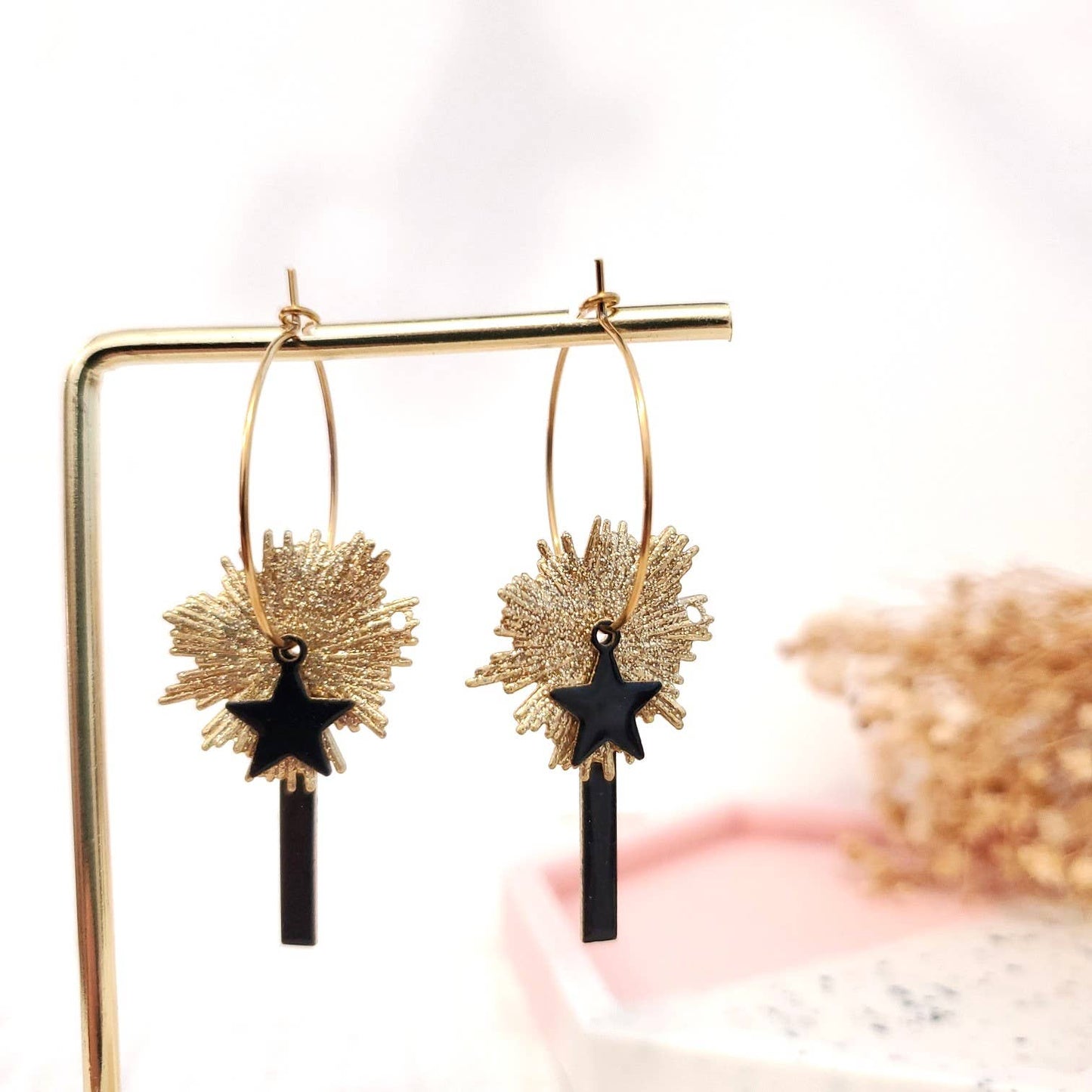Boucles créoles Etoiles acier inoxydable