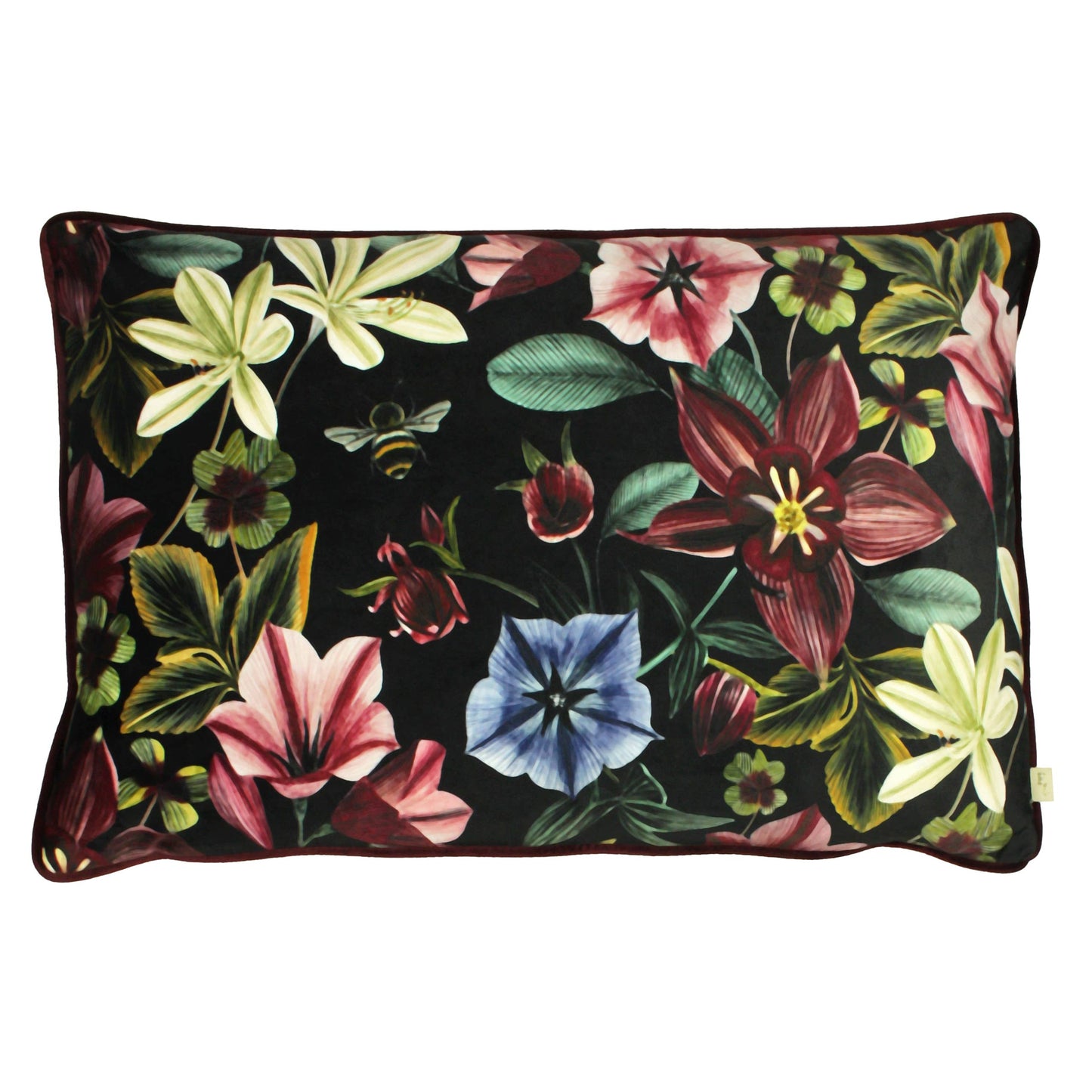Coussin rectangulaire floral Midnight Garden Shiraz: Shiraz / Garni en polyester / 40 x 60 cm