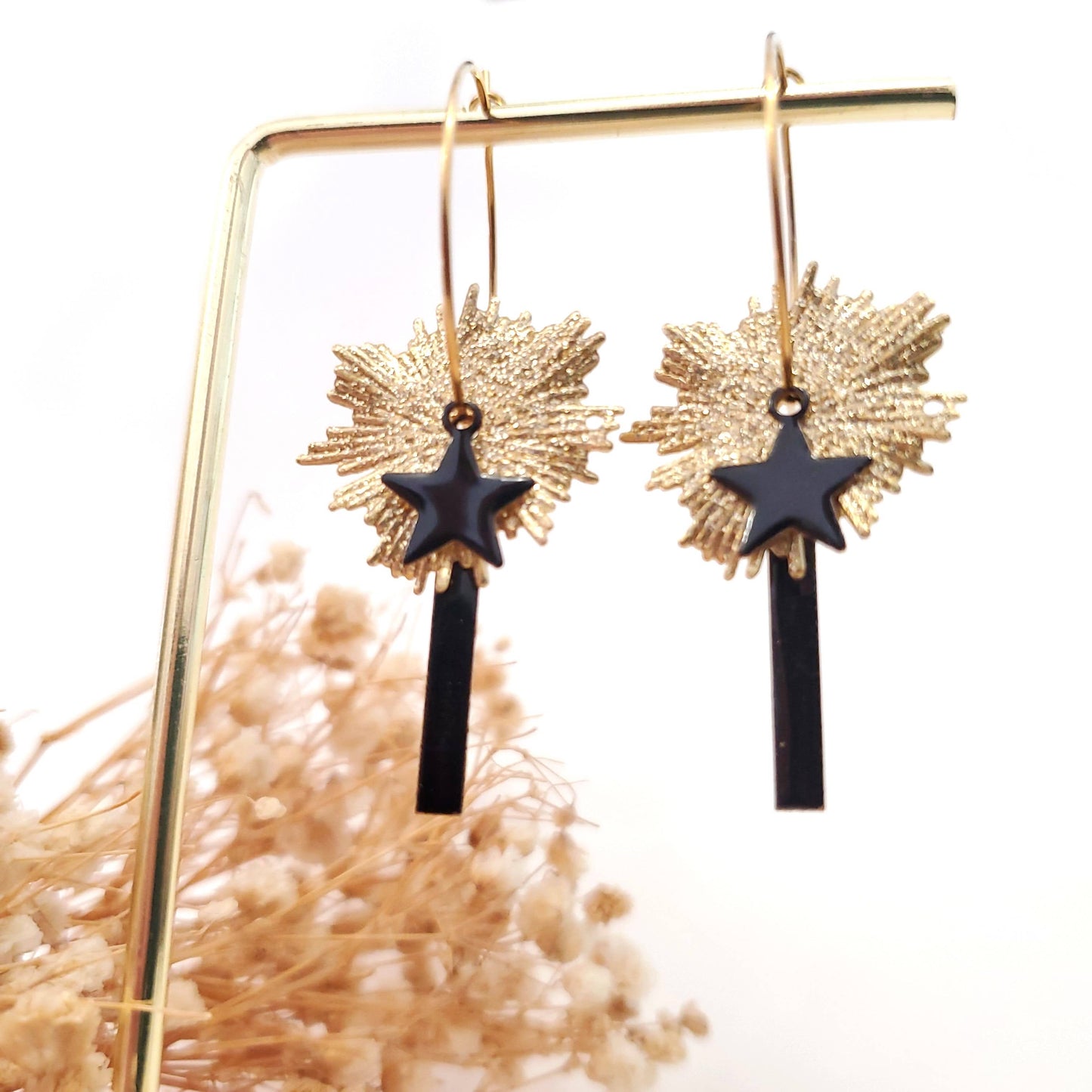 Boucles créoles Etoiles acier inoxydable