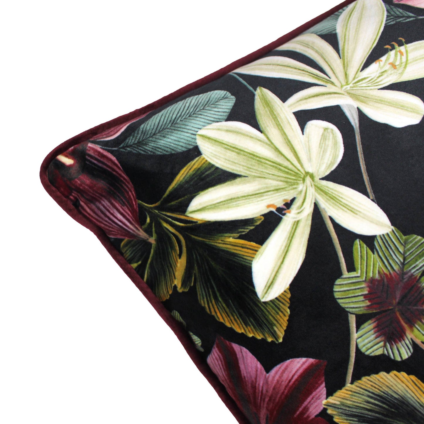 Coussin rectangulaire floral Midnight Garden Shiraz: Shiraz / Garni en polyester / 40 x 60 cm