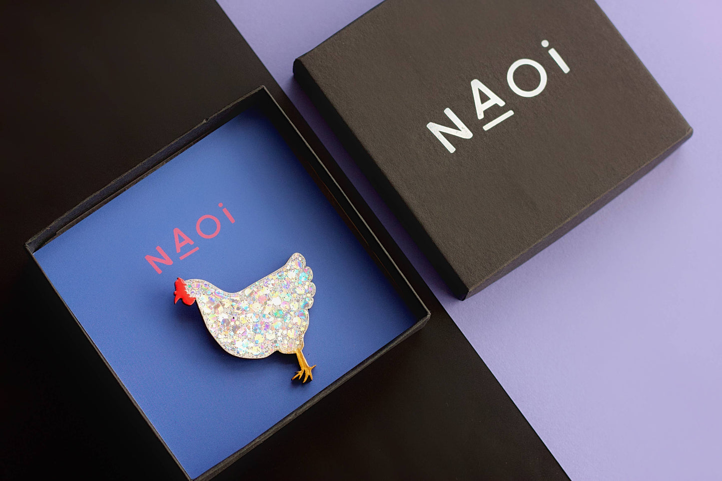 Broche en forme d'épingle à poulet - Fabriquée à la main