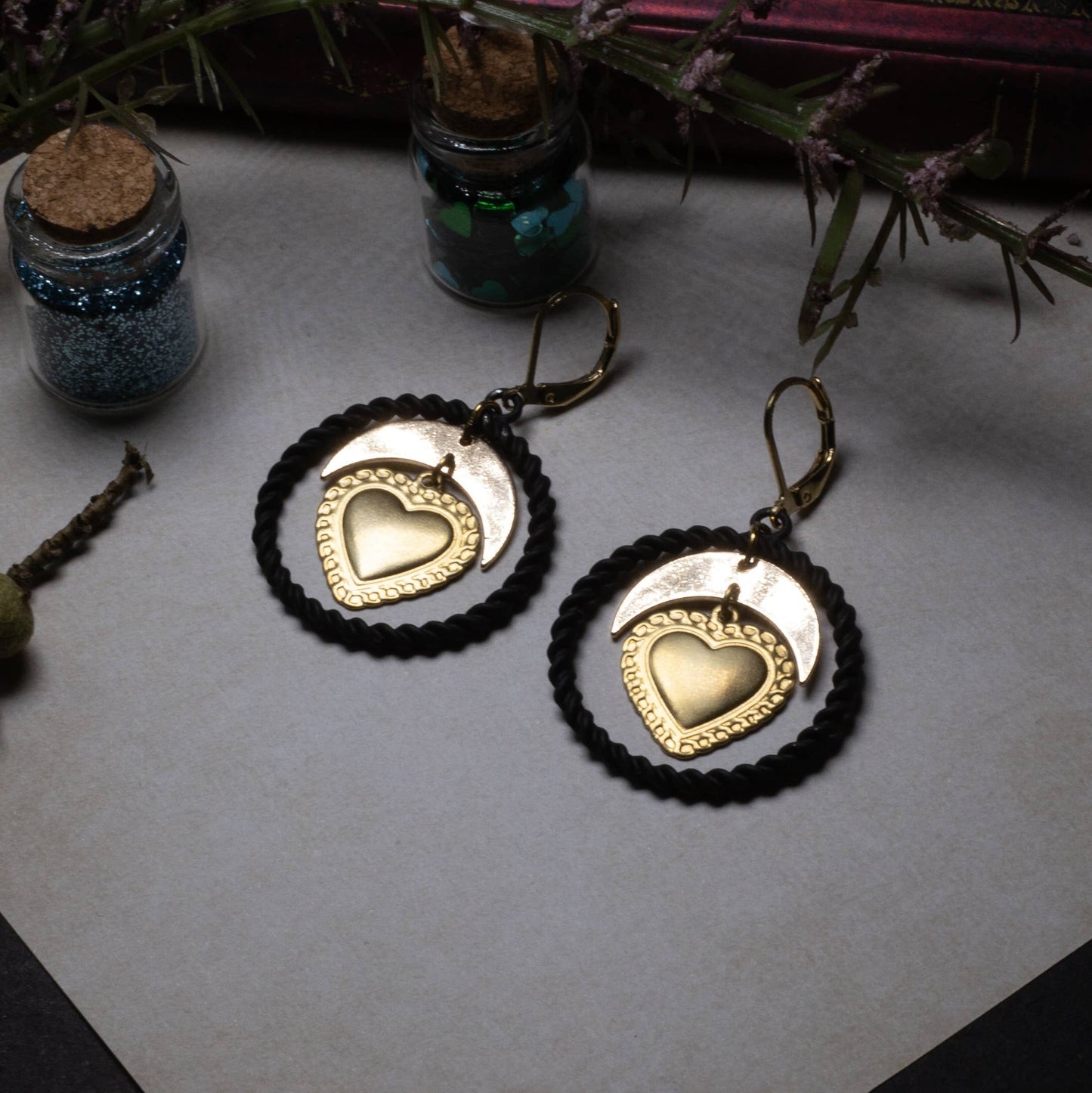 Boucles Créoles Élégantes | Créoles Noires Chic | La Ptite Boutique