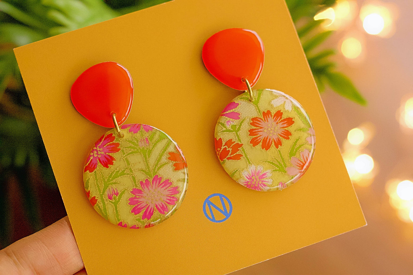 Boucles d'oreilles en papier japonais - Fait main sur commande