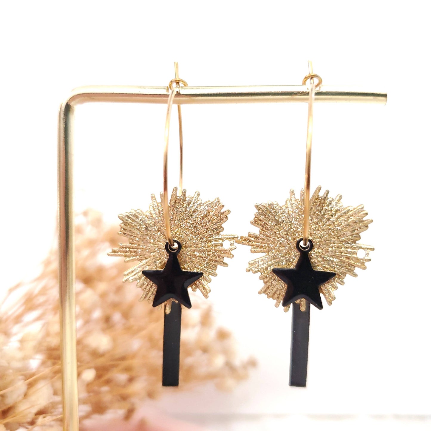 Boucles créoles Etoiles acier inoxydable