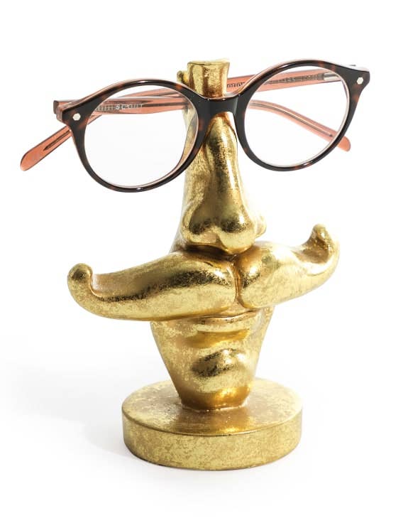 Porte-lunettes à moustache en or antique