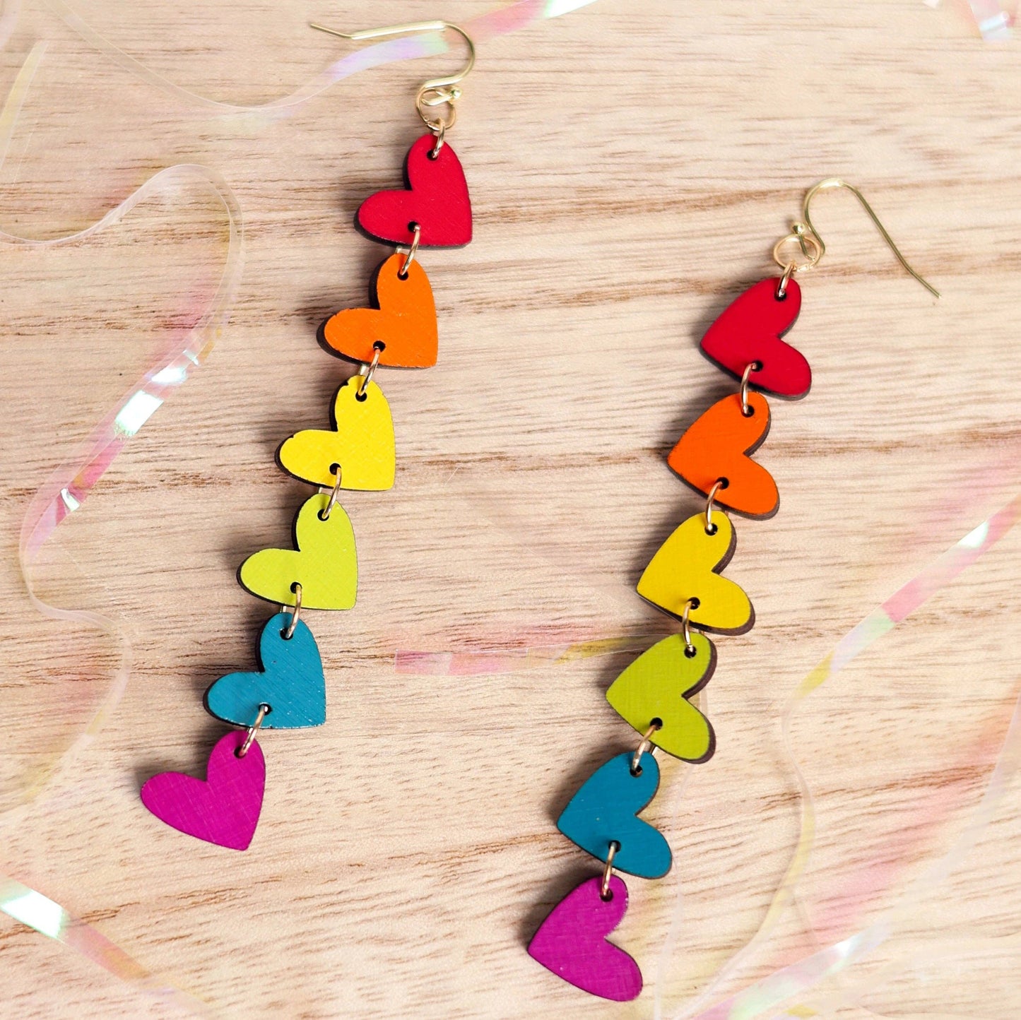 Boucles Cœur arc-en-ciel