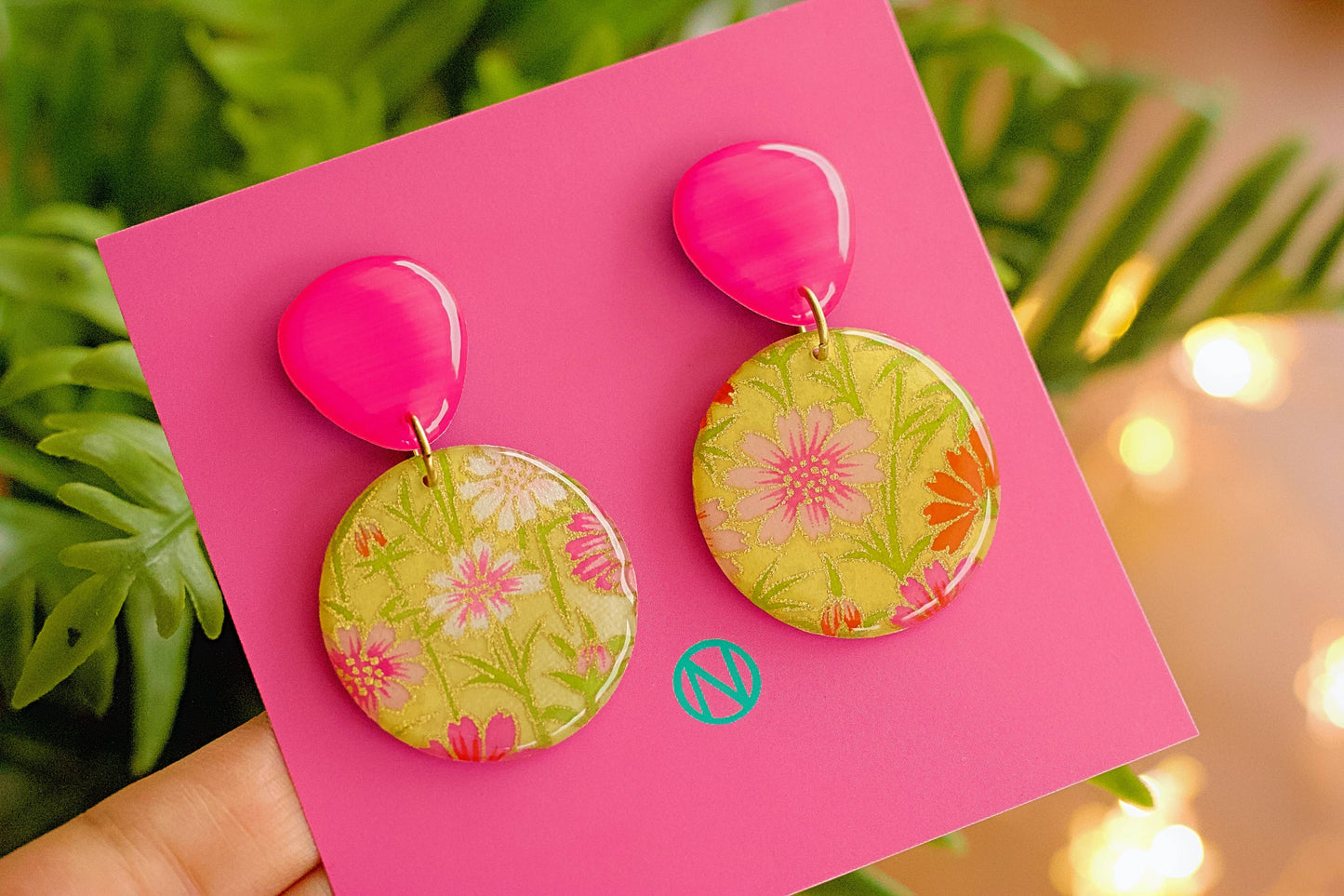 Boucles d'oreilles en papier japonais - Fait main sur commande