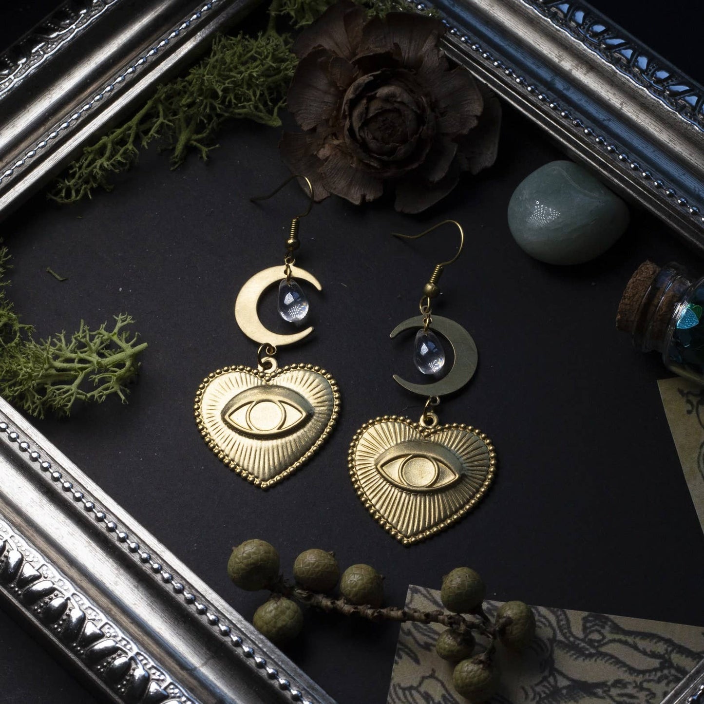 Boucles D'oreilles Élégantes | Boucles Cœur Lune | La Ptite Boutique