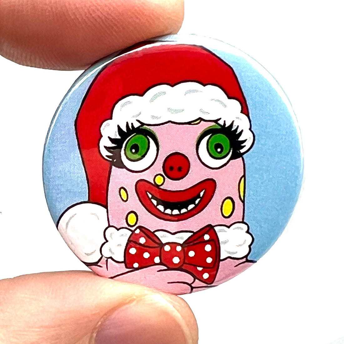 Badge épingle bouton de Noël Monsieur Blobby