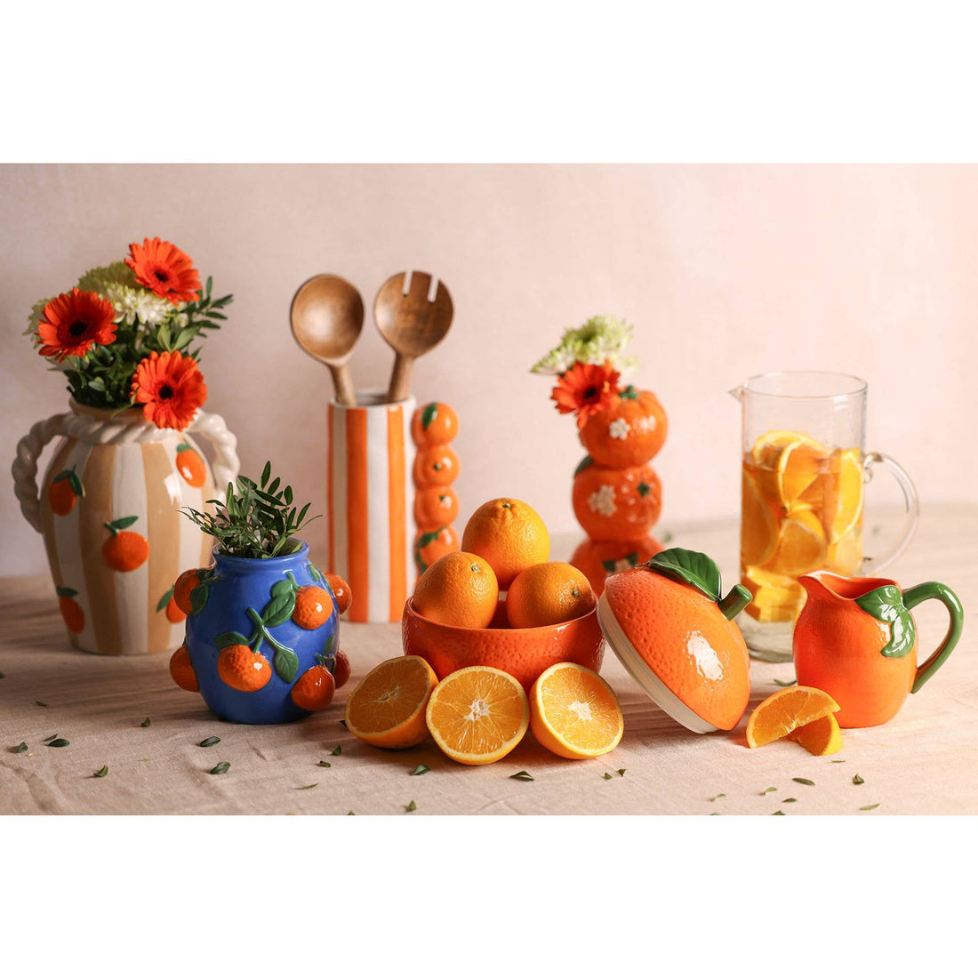 Vase rayé orange Hestia