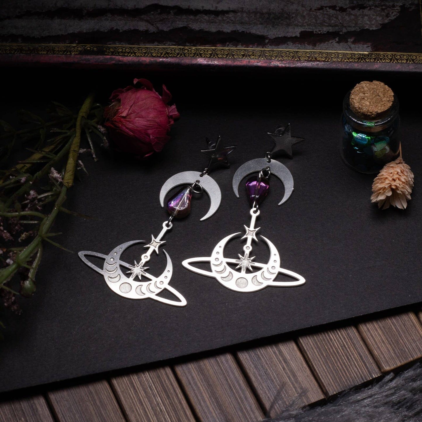 Boucles d'oreilles Lune Céleste