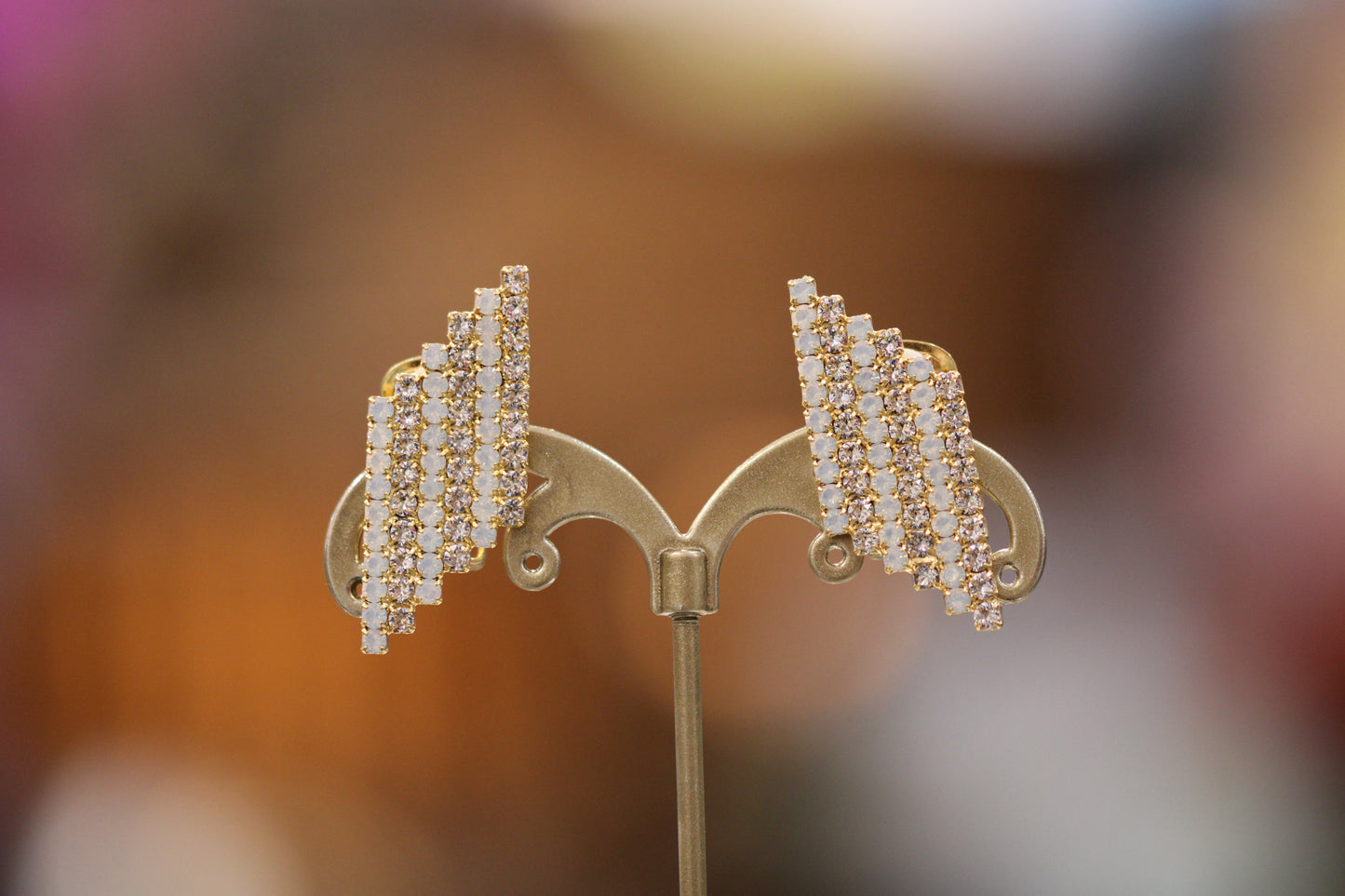 Boucles d'Oreilles en Clip avec Strass