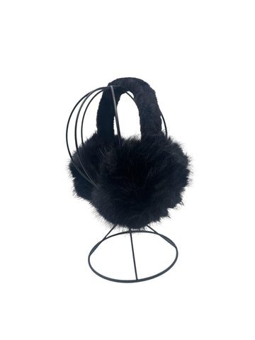 Cache-oreilles en fausse fourrure noire