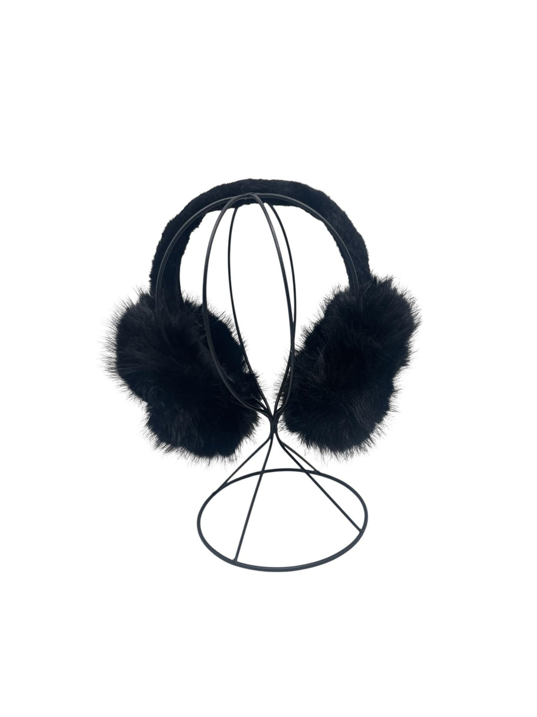 Cache-oreilles en fausse fourrure noire