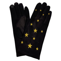 Gants en suédine étoilés – Noir ou Taupe
