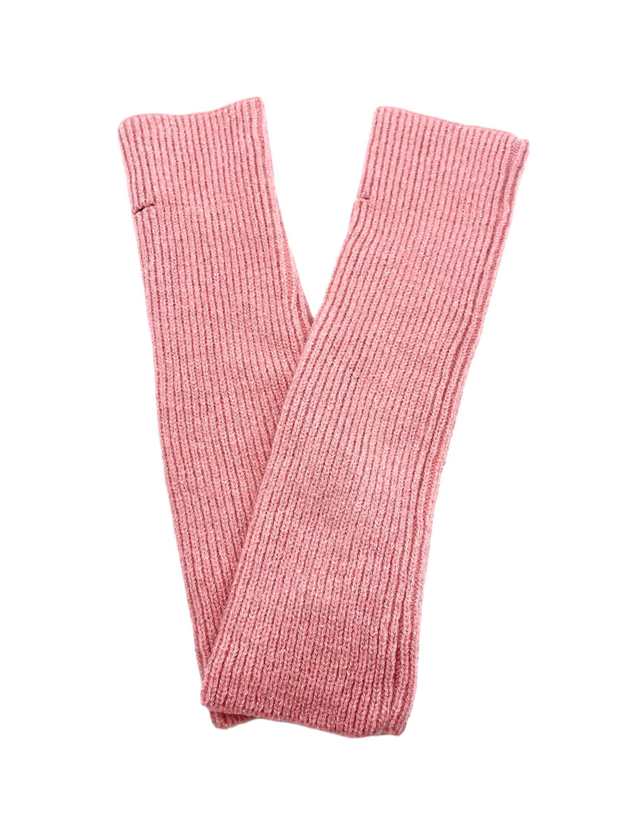 Mitaines longues en maille rose