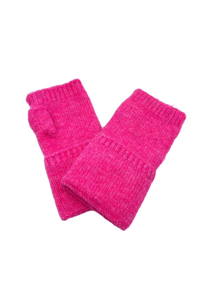 Mitaines en maille fushia